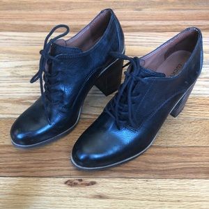 Lucky Brand black leather chunky heel
